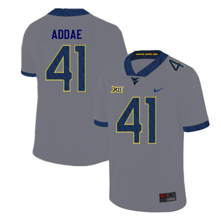 NCAA Men's Alonzo Addae West Virginia Mountaineers Gray #41 Nike Stitched Football College 2019 Authentic Jersey TQ23H71JL